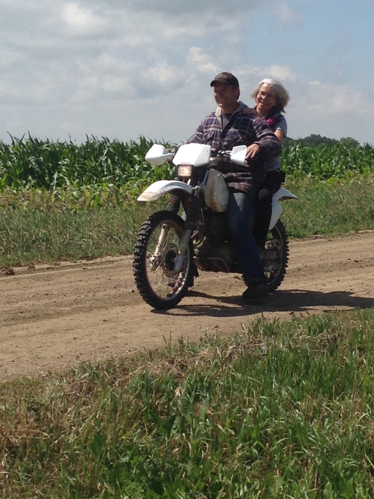 Donna on tour with Cornelius Leffers at Alberta farms tour 2014