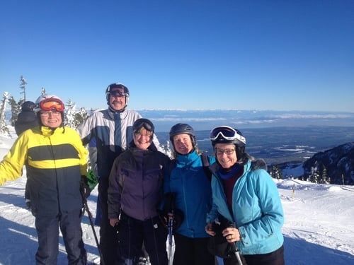 Donna Balzer having Fun at the ski hill with friends!